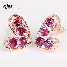 K155 心语奥地利水晶 方水晶耳钉 女 时尚韩版