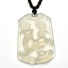 润玺 开光天然白玉髓吊坠 十二生肖吉祥物饰品