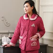 多拉美<em>睡衣</em>冬季加厚<em>女款珊瑚绒</em>夹棉保暖家居服