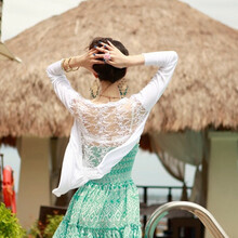 款<em>防晒</em>衣 韩国海边度假比基尼外搭<em>防晒开衫</em> 波