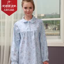北极绒 2014春款长袖睡裙女秋冬白色<em>女人睡衣</em>