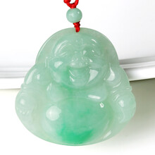 碧玉尊 冰种飘翠绿翡翠玉佛吊坠 <em>女士</em>大款<em>弥勒</em>