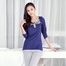 秋季新品<em>男</em>女士情侣家居服<em>长袖棉睡衣套装</em>大码