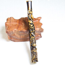 D18008赤柳雕金玉满堂 百年海柳烟嘴品牌,正