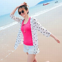 2014夏季新款防紫外线 中长袖防晒衣薄外套 女