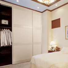 索菲亚白色卡昂皮纹推拉门定制衣柜 柜门\/平米
