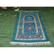 NOLIN 诺凌回族地毯刺绣祈祷地毯拜毡可折叠便携出差清真回民地毯 天目绿 70×110cm
