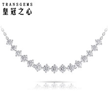 transgems 皇冠之心s925银八心八箭莫桑钻莫桑石吊坠项链女款 流光