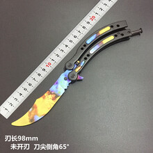 狼爪csgo蝴蝶甩手刀折叠练习刀训练耍刀户外防身工具表演刀 表面淬火
