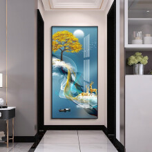 卡罗蜗牛玄关装饰画轻奢现代简约过道挂画竖版抽象画走廊进门壁画北欧