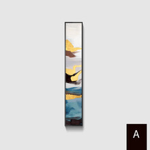客厅沙发背景墙挂画 a款轻奢金(无玻璃) 20*160cm(双面画 铝合金画框)