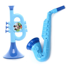 宝宝玩具物理发声小喇叭笛子吉他儿童乐器口哨口琴麦克风萨克斯男女孩早教玩具 米奇款喇叭+萨克斯