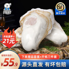 贝司令（BEISILING）【源头直发】 鲜活乳山生蚝海鲜贝类牡蛎2XL号 净重5斤 17+只装