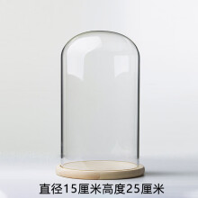 永生花玻璃罩透明 礼物展示盒 摆件diy干花圆形防尘罩工艺品 透明15*