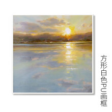 纯手绘油画现代办公室装饰画入户玄关过道挂画日出东方壁画大尺寸