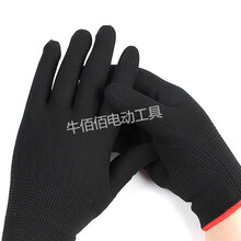 线透气工作手套劳保弹力性开车防晒男女礼仪用 36双黑色尼龙手套 s
