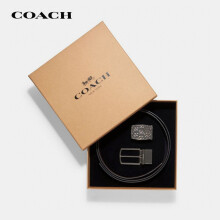 蔻驰COACH奢侈品男士腰带黑色皮质F65186AQ0