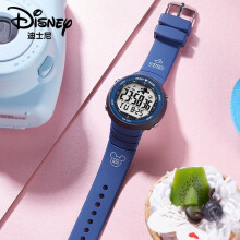 迪士尼（Disney）电子表防水儿童手表女童夜光腕表运动初高中生女孩大童中学生手表 蓝色MK-15142L