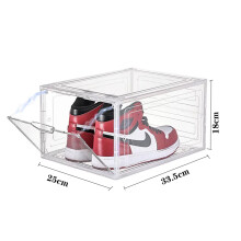 京佳6面全硬鞋盒收纳盒球鞋防氧化鞋柜透明鞋子塑料帽盒鞋墙 正开白1个装  限购1个，多拍不发 25x33.5x18cm