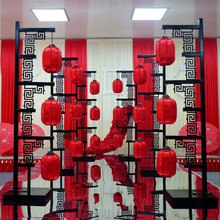 中式宫灯路引汉唐婚礼仿古铁艺三个灯笼路引红羊皮婚庆道具 新款喜字