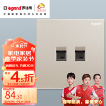 罗格朗（LEGRAND）开关插座面板仕典系列米兰金色 86型暗装墙壁电源套餐 两位电脑插座（六类）