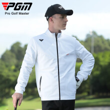 PGM高尔夫风衣外套男士拉链立领 防风防雨高弹golf运动服装男装 YF656-白色 L