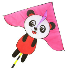 风筝2米卡通动物风筝熊猫老虎儿童卡通三角风筝 长尾红衣熊猫