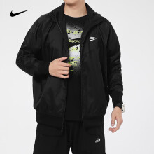 耐克（NIKE）新款男装外套春季跑步训练运动服休闲舒适透气防风衣连帽夹克DV3 DA0002-010/黑色连帽夹克  M/170