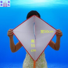 涂鸦风筝diy手工绘画风筝空白色教育幼儿园好飞涂色好玩 姜黄色 迷你