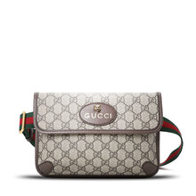 【新品】gucci/古驰女包 gg涂层 虎头腰包斜挎包 493930 经典印花拼色
