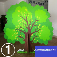 幼儿园表演背景话剧儿童舞台剧道具纸板大树树洞布景森林蘑菇花草