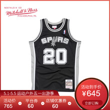 mitchell & ness吉诺比利复古球衣退役sw球迷版 nba马刺队客场篮球服