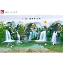 旭日东升山水风景画