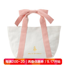 grace gift迪士尼爱丽丝少女心蝴蝶结帆布包女可爱手提包女包小包
