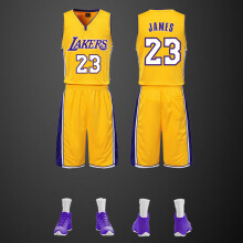 新款湖人队球衣篮球服套装定制23号詹姆斯背心男儿童训练队服 18款