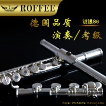 罗菲（ROFFEE）长笛17开闭孔两用镍银长笛18K镀金一体箍S6专业乐团考级演奏长笛 17孔 C调 镍银 镀银S6