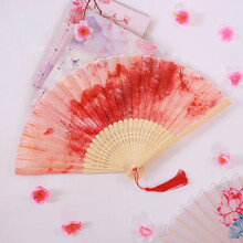 夏季汉服网红扇子女式古风随身折扇工艺礼品 中国风小扇子古典舞蹈竹