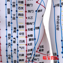 中医经络图针灸人体穴位模型按摩教学全身男女小人人清晰刻字 白色