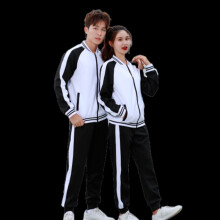 套装初中学生学院风韩国棒球服校服运动会开幕式服装定制 黑色套装