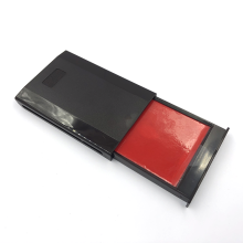 立早名家（LiZAO） 立早金属翻转印台印泥印章专用印台方形财务用的 红色 中号