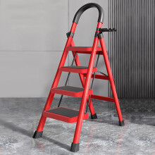 爱心东东	
L&S 梯子家用人字梯子折叠梯多功能单侧人字梯登高梯爬梯 加厚碳钢-红色四步梯