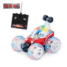 DZDIV 特技车 玩具遥控车可充电儿童玩具闪光音乐跳舞翻斗车9008A红色(新老款随机发货)