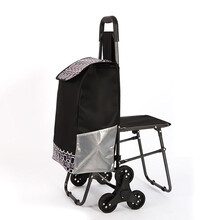 带椅子六轮爬楼购物车折叠便携买菜车行李车拉