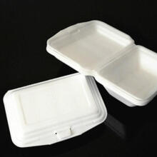 一次性饭盒长方形泡沫环保白色便当打包快餐外卖饭盒120只装sn5892