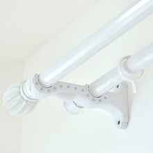 布蝶轩 白色窗帘杆 罗马杆轨道 单双杆支架 塑钢