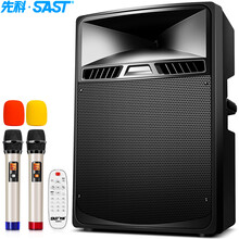 先科(sast)d189 18英寸蓝牙便携式大功率低音炮音箱带无线麦克风