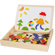 小皇帝 新款磁性拼拼乐双面画板 立体拼图儿童