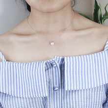 美芙仁925银淡水珍珠项链女生猫咪日韩版个性学生文艺清新锁骨链闺蜜