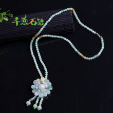 翡翠花毛衣链