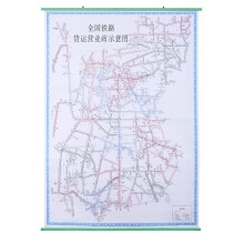 路货运营业站示意图 1*1.37m 中国铁路地图挂